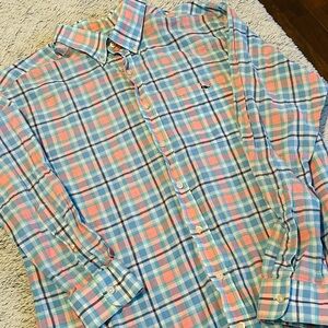 Vineyard Vines Men's slim fit Tucker shirt pastel blues and pink size large